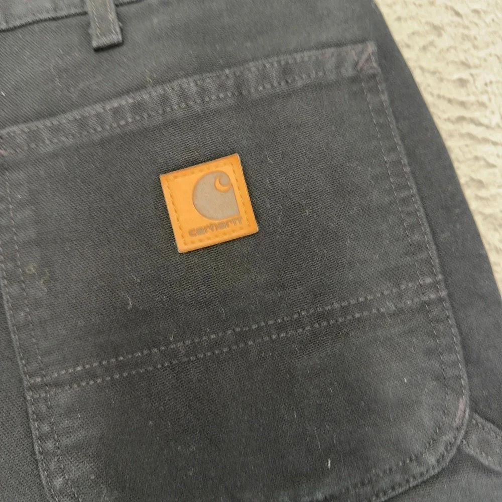 Carhartt Jeans Mens 40x32 Black Loose Straight Washed Duck Dungaree Orginal Fit